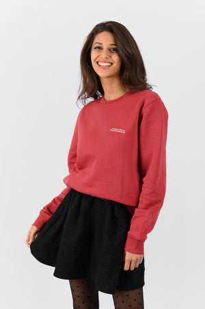 Sweat brodé rouge volcan