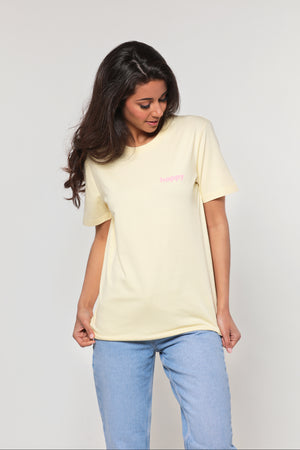 T-shirt Happy jaune